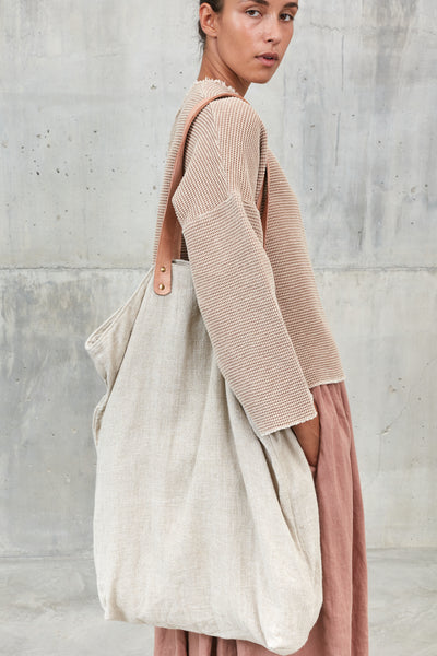 BESAR [ flow ] - bag oversized 100% raw linen